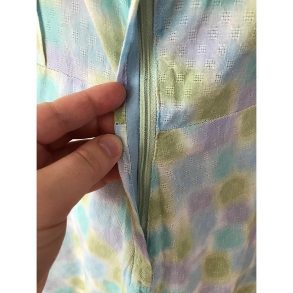 60s Vintage Pastel Splotch Day Dress A Line Floral - Picture 8 of 10